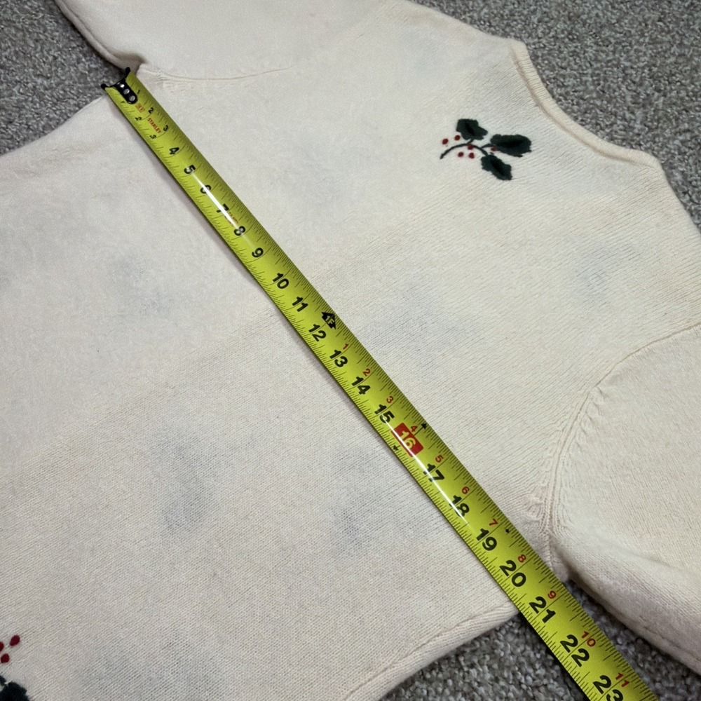 Vintage Holly Berry Lambswool Cardigan Size Large 90s Charter Club - Picture 8 of 8
